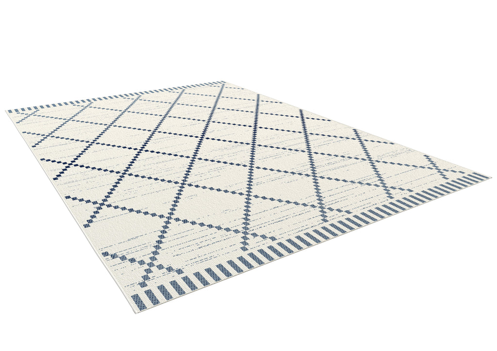 Havana Block Diamond White Faded Denim Weft