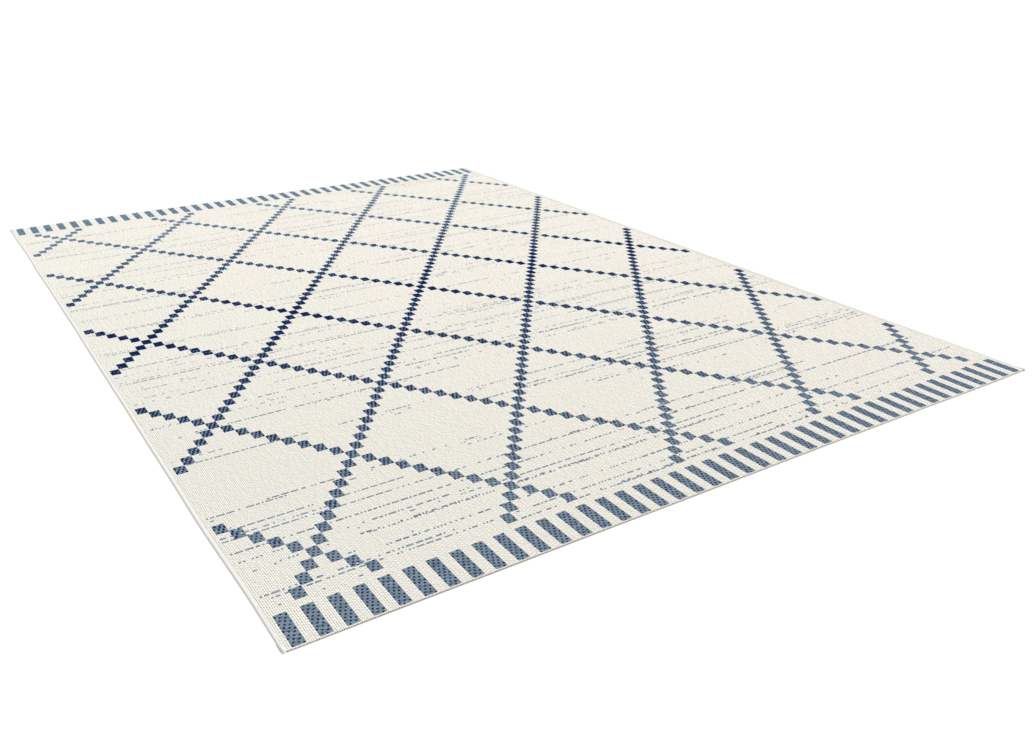 Havana Block Diamond White Faded Denim Weft