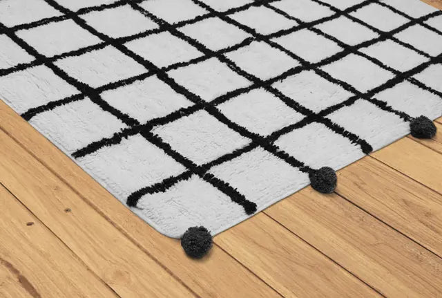 Kids Smart Grey Pom-Pom Patch